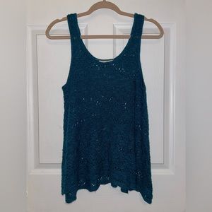 Teal Crochet Tank Top